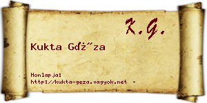 Kukta Géza névjegykártya